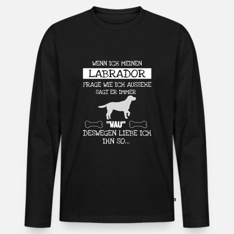 Hund Labrador - Männer Premium Bio Langarmshirt - Schwarz