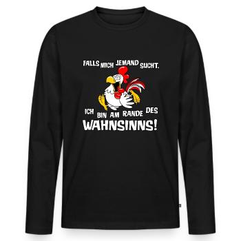 Am Rande des Wahnsinns - Männer Premium Bio Langarmshirt - Schwarz - Vorne - Nico (187cm)