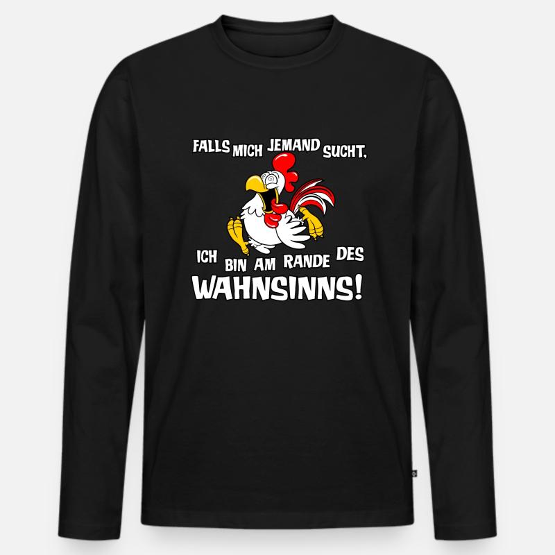 Am Rande des Wahnsinns - Männer Premium Bio Langarmshirt - Schwarz