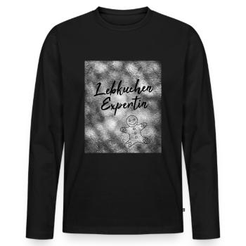 Weihnachten Lebkuchen Expertin - Männer Premium Bio Langarmshirt - Schwarz - Vorne - Nico (187cm)