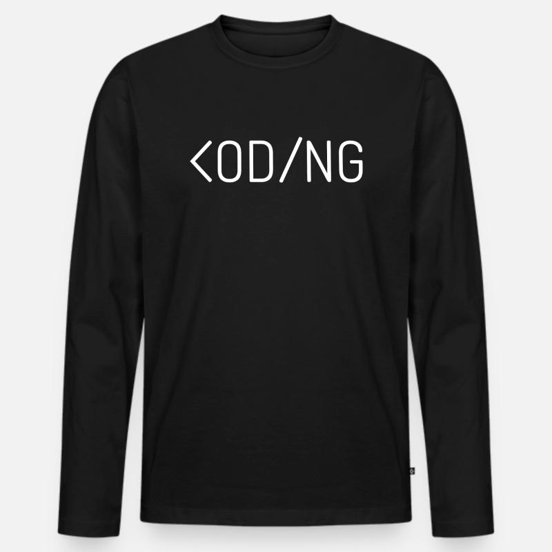 Coding - Men's Premium Organic Long Sleeve Shirt - black