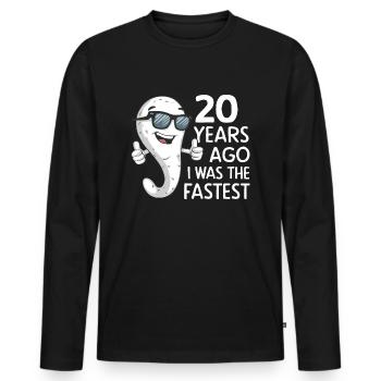 Il y a 20 ans, j’étais le plus rapide - Lustiger Spruch - T-shirt manches longues Premium bio Homme - noir - Devant - Nico (187cm)