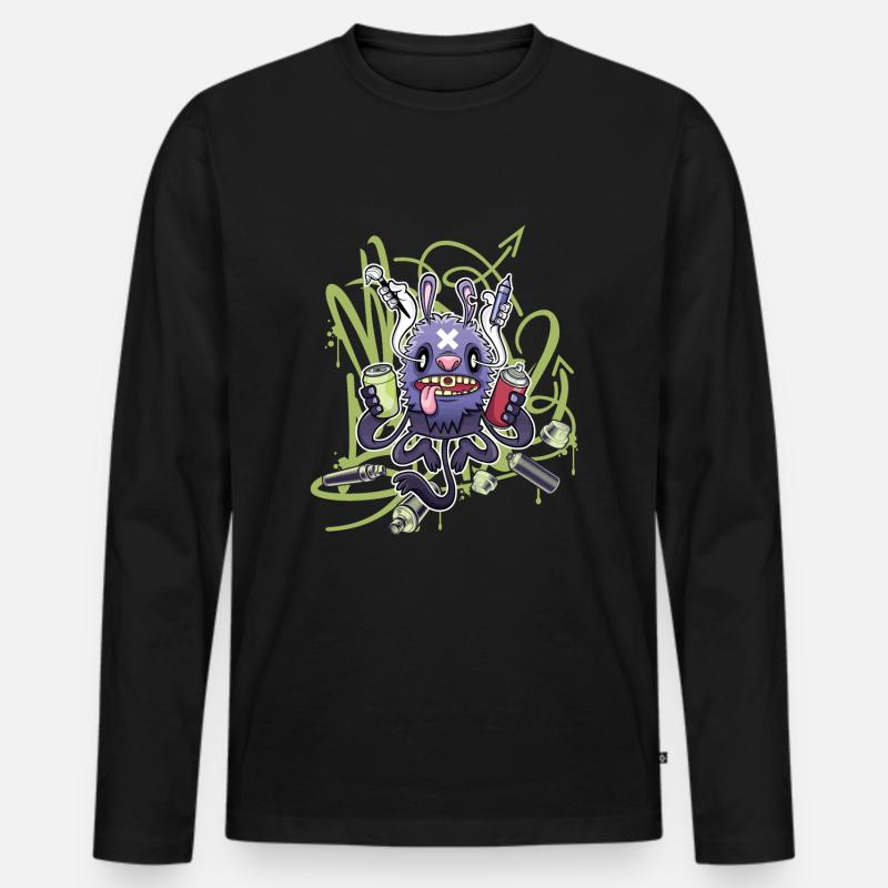 Sprayer Monster - Männer Premium Bio Langarmshirt - Schwarz