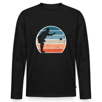 petanque pétanque boule motif - Men's Premium Organic Long Sleeve Shirt - black - Front - Nico (187cm)