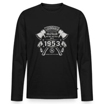 Legendärer Holzfäller Geboren 1953 Geschenk - Männer Premium Bio Langarmshirt - Schwarz - Vorne - Nico (187cm)