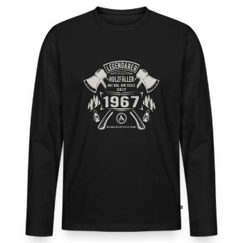 Legendärer Holzfäller Geboren 1967 Geschenk - Männer Premium Bio Langarmshirt - Schwarz - Vorne - Nico (187cm)