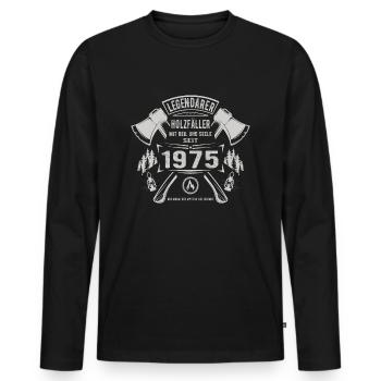 Legendärer Holzfäller Geboren 1975 Geschenk - Männer Premium Bio Langarmshirt - Schwarz - Vorne - Nico (187cm)