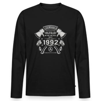 Legendärer Holzfäller Geboren 1992 Geschenk - Männer Premium Bio Langarmshirt - Schwarz - Vorne - Nico (187cm)