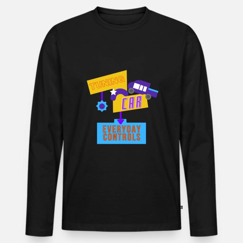 Tuning-Auto, alltägliche Kontrollen - Männer Premium Bio Langarmshirt - Schwarz
