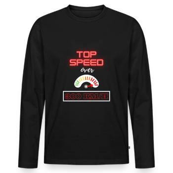 Vitesse maximale supérieure à 300 km/h - T-shirt manches longues Premium bio Homme - noir - Devant - Nico (187cm)