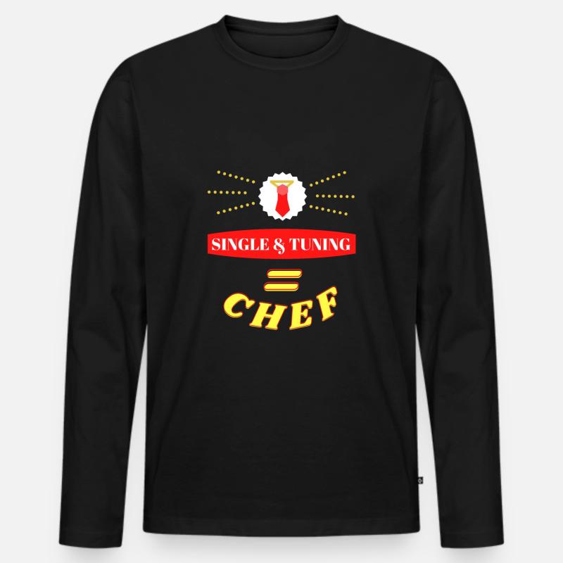 Single & Tuning = Chef - Männer Premium Bio Langarmshirt - Schwarz