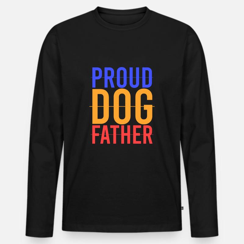stolzer Hundevater - Männer Premium Bio Langarmshirt - Schwarz