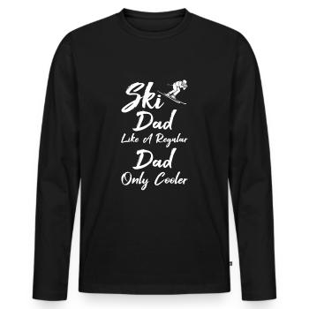 Ski papa comme un papa ordinaire seulement refroidisseur - T-shirt manches longues Premium bio Homme - noir - Devant - Nico (187cm)