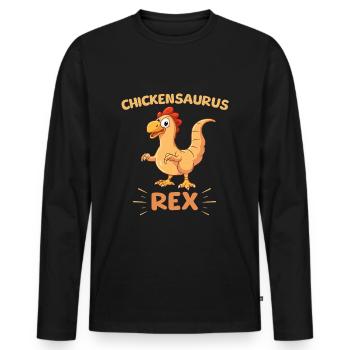 Chickensaurus Rex - Conception de poulet - T-shirt manches longues Premium bio Homme - noir - Devant - Nico (187cm)