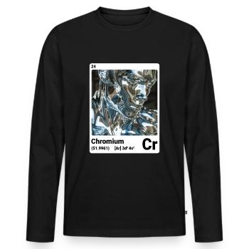 AI am Chrom (wt) - Männer Premium Bio Langarmshirt - Schwarz - Vorne - Nico (187cm)