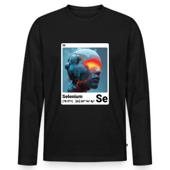 AI am Selenium (wt) - Men's Premium Organic Long Sleeve Shirt - black - Front - Nico (187cm)