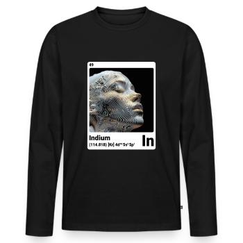 AI am Indium (wt) - Men's Premium Organic Long Sleeve Shirt - black - Front - Nico (187cm)