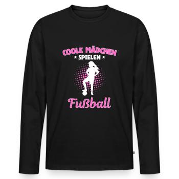 Cool Girl Playing Soccer - Men's Premium Organic Long Sleeve Shirt - black - Front - Nico (187cm)