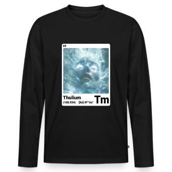 AI am Thulium (wt) - T-shirt manches longues Premium bio Homme - noir - Devant - Nico (187cm)