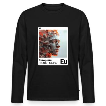 AI am Europium (wt) - T-shirt manches longues Premium bio Homme - noir - Devant - Nico (187cm)