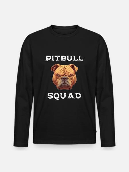 Pitbull Squad - Dog Design - Men's Premium Organic Long Sleeve Shirt - black