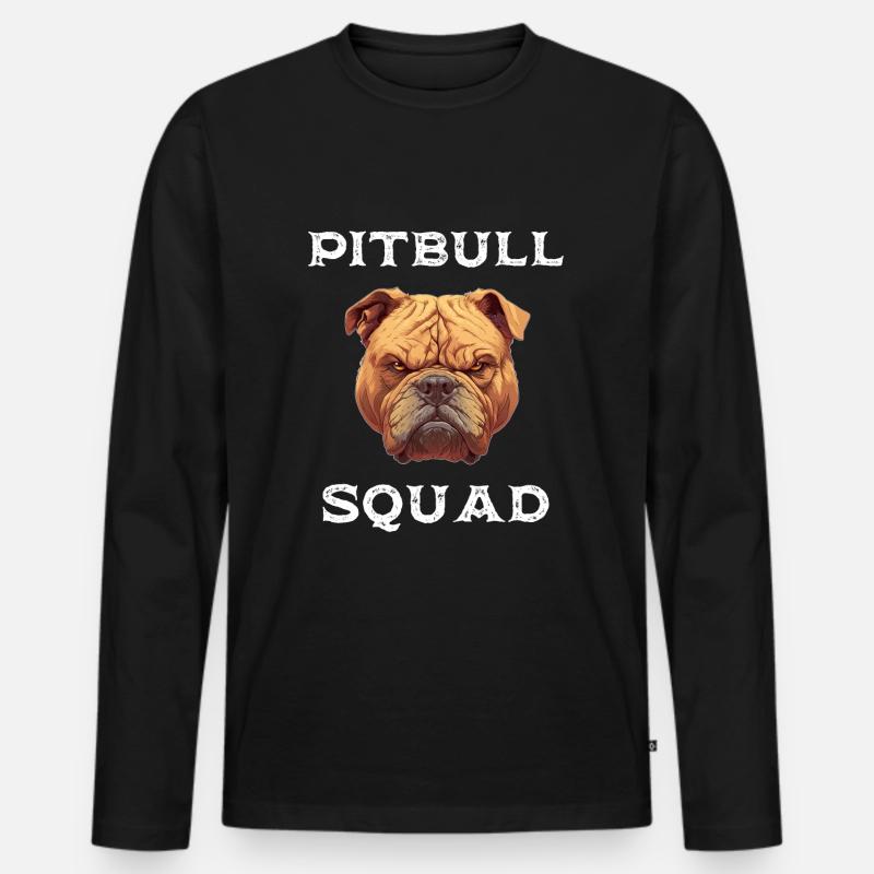 Pitbull Squad - Hundedesign - Männer Premium Bio Langarmshirt - Schwarz