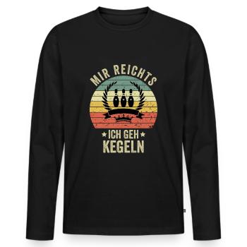 J’en ai assez, je vais jouer au bowling - T-shirt manches longues Premium bio Homme - noir - Devant - Nico (187cm)