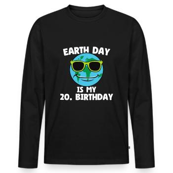 Earth Day Is My 20. Birthday - 20. Geburtstag 2004 - Männer Premium Bio Langarmshirt - Schwarz - Vorne - Nico (187cm)
