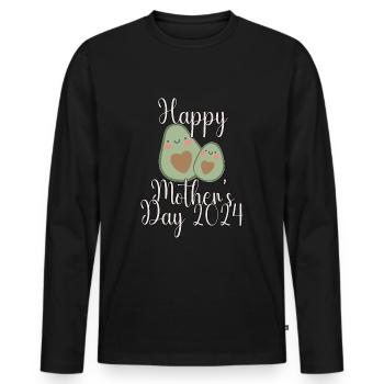 Happy Mother's Day 2024 - Muttertagdesign - Männer Premium Bio Langarmshirt - Schwarz - Vorne - Nico (187cm)