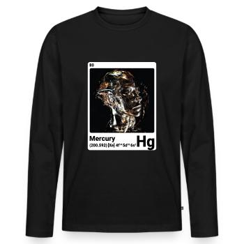 Quecksilber - Hg - chemisches Element 080 - Männer Premium Bio Langarmshirt - Schwarz - Vorne - Nico (187cm)