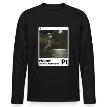 AI am Platinum (wt) style element periodic fashion - Men's Premium Organic Long Sleeve Shirt - black - Front - Nico (187cm)