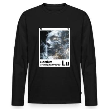 AI am Lutécium (wt) - T-shirt manches longues Premium bio Homme - noir - Devant - Nico (187cm)