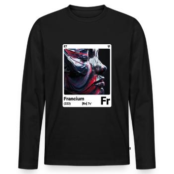 AI am Francium (wt) mode périodique nerd - T-shirt manches longues Premium bio Homme - noir - Devant - Nico (187cm)