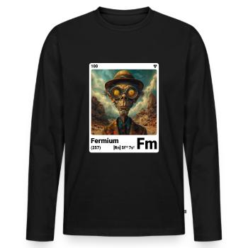 AI am Fermium (wt) mode périodique nerd - T-shirt manches longues Premium bio Homme - noir - Devant - Nico (187cm)