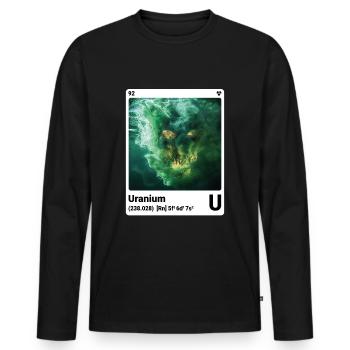 AI am Uranium (wt) mode périodique nerd - T-shirt manches longues Premium bio Homme - noir - Devant - Nico (187cm)