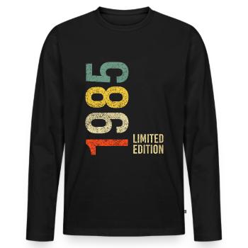 40th Birthday Man Woman 40 Years 1985 Decoration Funny - Men's Premium Organic Long Sleeve Shirt - black - Front - Nico (187cm)
