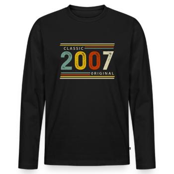 18th Birthday Boy Girl 18 Years 2007 Funny - Men's Premium Organic Long Sleeve Shirt - black - Front - Nico (187cm)