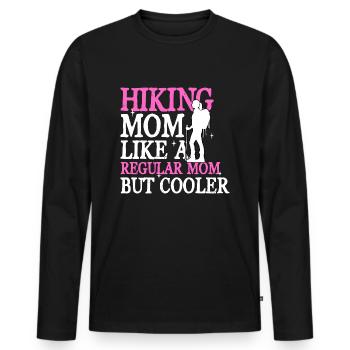 Maman randonneuse comme une maman ordinaire mais plus cool - T-shirt manches longues Premium bio Homme - noir - Devant - Nico (187cm)