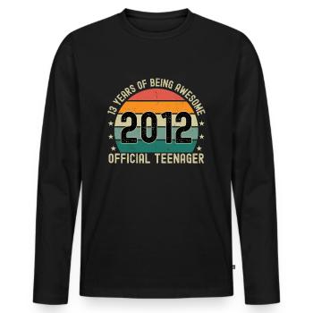 13 Years Of Being Awesome 2012 Official Teenager - Männer Premium Bio Langarmshirt - Schwarz - Vorne - Nico (187cm)