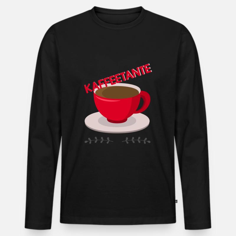 Kaffeetante - Männer Premium Bio Langarmshirt - Schwarz