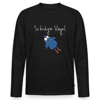 Schräger Vogel - Männer Premium Bio Langarmshirt - Schwarz - Vorne - Nico (187cm)