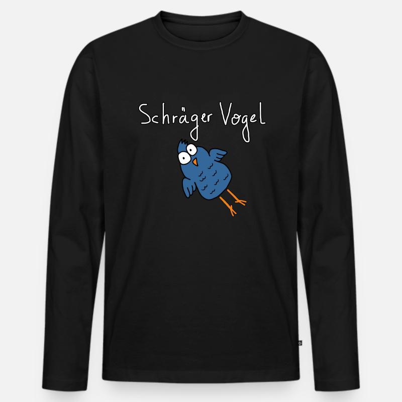 Schräger Vogel - Männer Premium Bio Langarmshirt - Schwarz