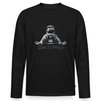 Harzonaut (Universum Resin Edition) - Men's Premium Organic Long Sleeve Shirt - black - Front - Nico (187cm)