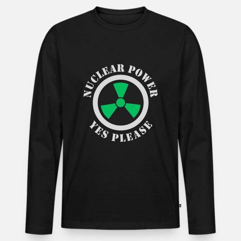 Atomkraft, Ja bitte, Kernenergie - Männer Premium Bio Langarmshirt - Schwarz