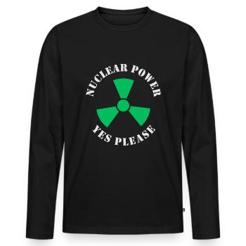 L’énergie nucléaire, oui s’il vous plaît, l’énergie nucléaire - T-shirt manches longues Premium bio Homme - noir - Devant - Nico (187cm)
