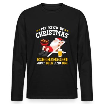 My Kind Of Christmas - Weihnachten im Sommer - Männer Premium Bio Langarmshirt - Schwarz - Vorne - Nico (187cm)