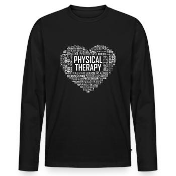 Physiotherapie - Herz - Männer Premium Bio Langarmshirt - Schwarz - Vorne - Nico (187cm)