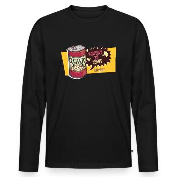 Propulsé Par Les Haricots Et Le Regret - Pet Péter Péter - T-shirt manches longues Premium bio Homme - noir - Devant - Nico (187cm)