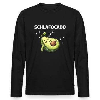 Sleep Ocado - Funny Avocado Design - Men's Premium Organic Long Sleeve Shirt - black - Front - Nico (187cm)