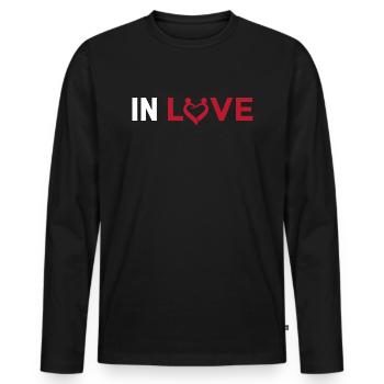 In Love - Being in Love - Men's Premium Organic Long Sleeve Shirt - black - Front - Nico (187cm)